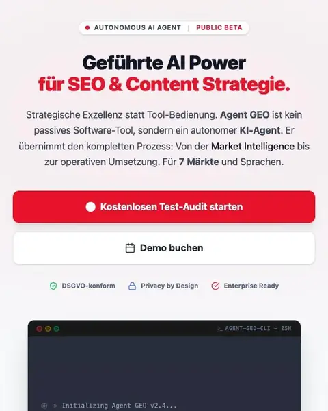 Agent GEO: KI-Agent von hurra.com für automatisierte SEO- und GEO-Research mit Management Summary